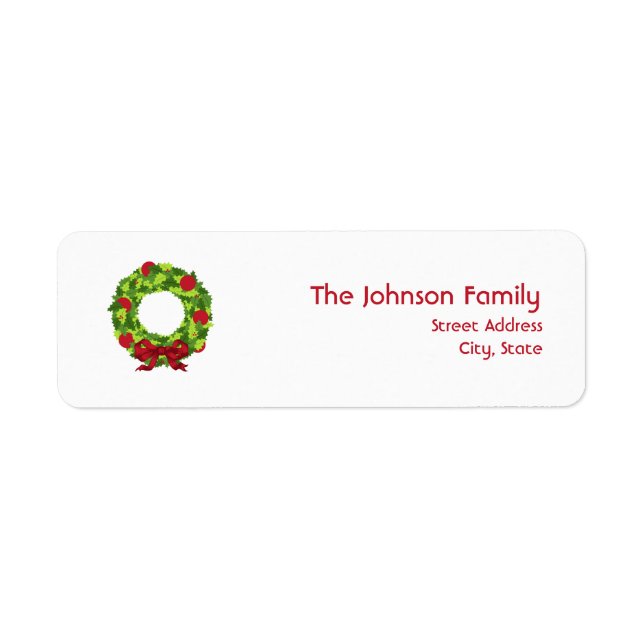 Christmas Wreath Address Label (Front)