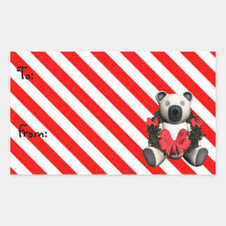 Christmas Wreath Bear Gift Tag Stickers