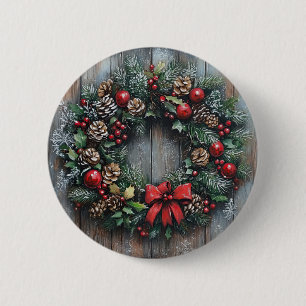 Christmas Wreath Button