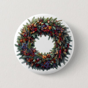 Christmas Wreath Button