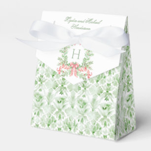 Christmas Wreath Candy Cane Bow   Monogram Wedding Favour Box