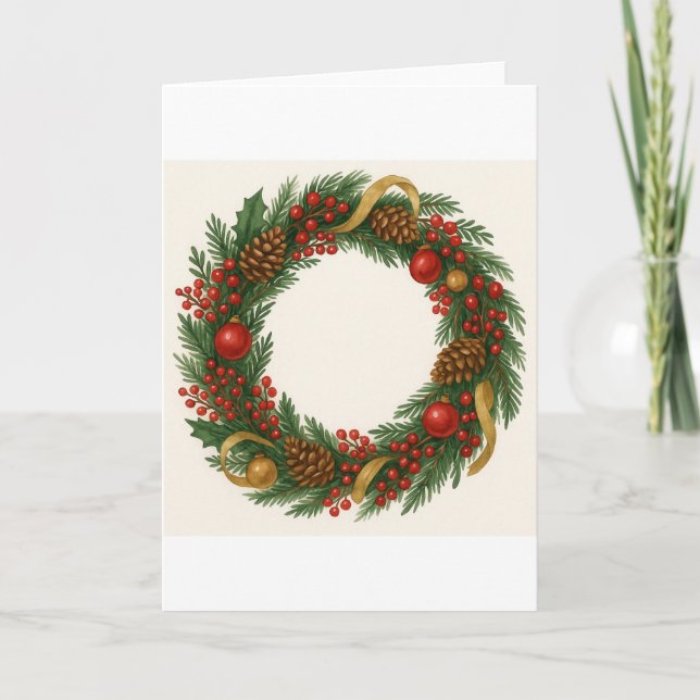 Christmas Wreath Card (Front)