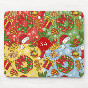 Christmas wreath, Christmas Ornaments, Santa's Hat Mouse Pad