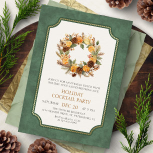 Christmas Wreath Cocktail Party Invitation