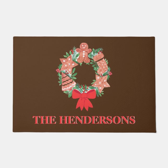 Christmas Wreath Custom  Doormat (Front)