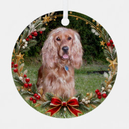 Christmas Wreath Custom Pet Photo Metal Tree Decoration