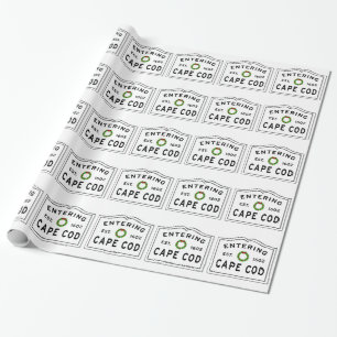 Christmas Wreath Entering Cape Cod Wrapping Paper