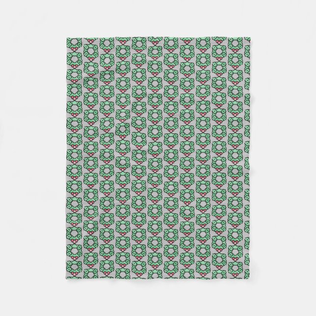 christmas wreath fleece blanket (Front)