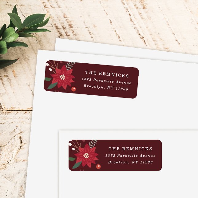 Christmas Wreath Floral Holiday Address Label (Creator Uploaded)