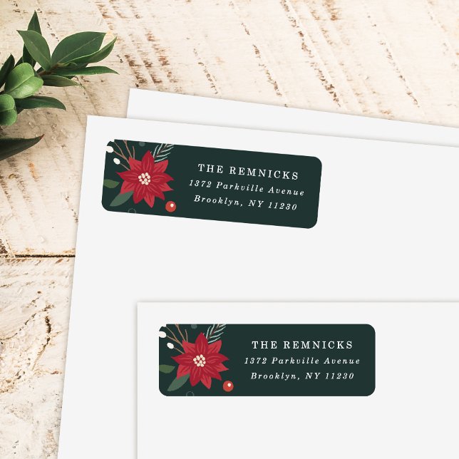 Christmas Wreath Floral Holiday Address Label (Creator Uploaded)