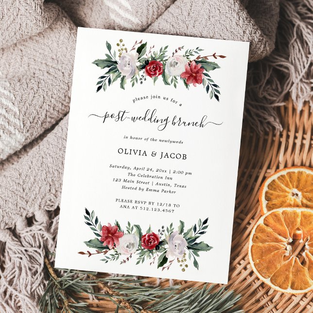 Christmas Wreath Floral | Post Wedding Brunch Invi Invitation (Creator Uploaded)