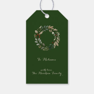 Christmas Wreath Green Gift Tag