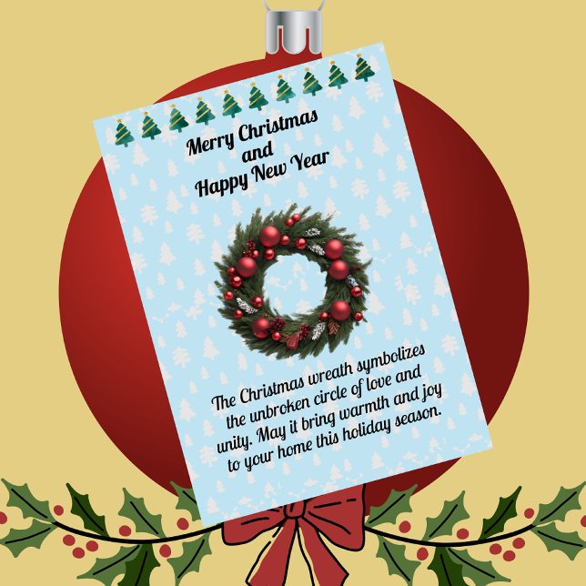 Christmas Wreath Greetings Holiday Card (Creator Uploaded)