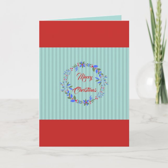 Christmas wreath holiday card (Front)
