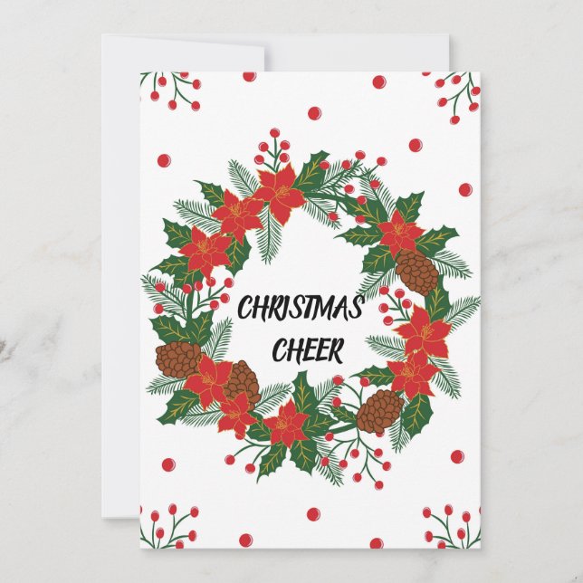 Christmas wreath holiday card (Front)