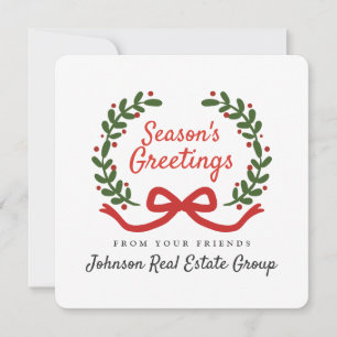 Christmas Wreath    Holiday Greetings Card