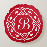 Christmas wreath Holiday home decor round pillow