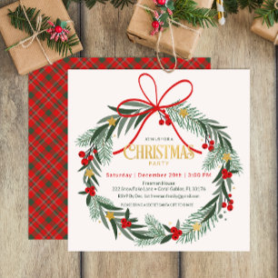 Christmas Wreath Holiday Party Invite