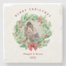 Christmas wreath in watercolor custom photo