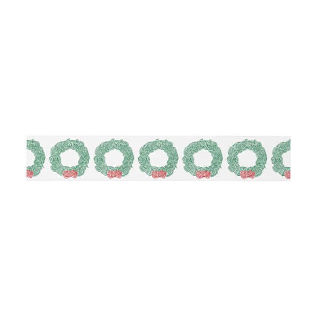 Christmas Wreath Invitation Belly Band (Flat)