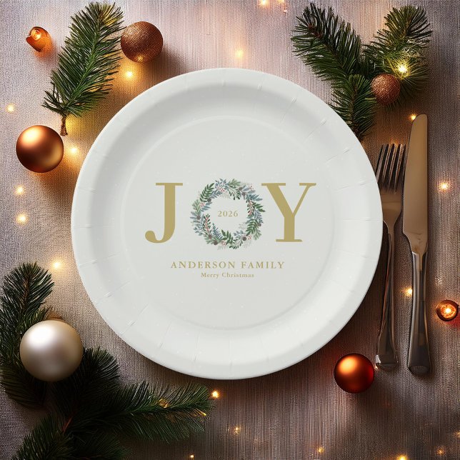 Christmas Wreath "Joy" Paper Plate (Creator Uploaded)