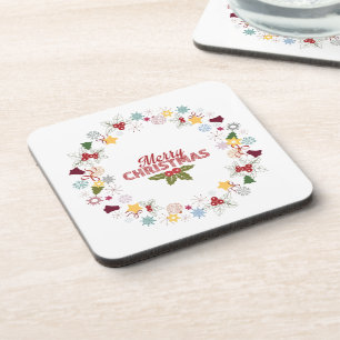 Christmas Wreath Joyful Greetings Collection Coaster
