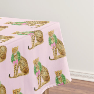 Christmas Wreath Leopard  Tablecloth