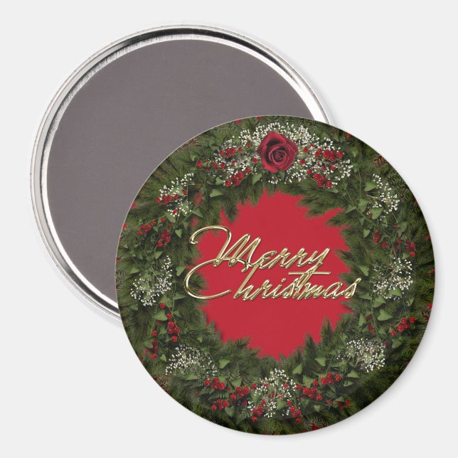 Christmas Wreath Magnet (Front/Back)
