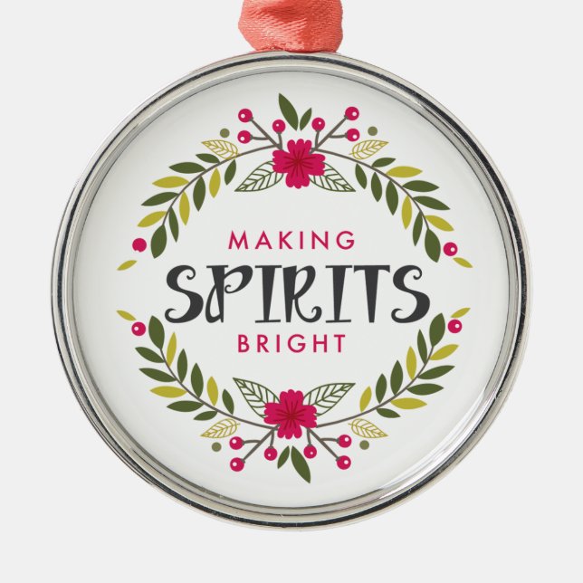 Christmas Wreath Making Spirits Bright Ornaments (Front)