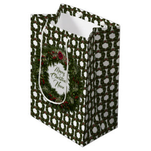 Christmas Wreath Medium Gift Bag