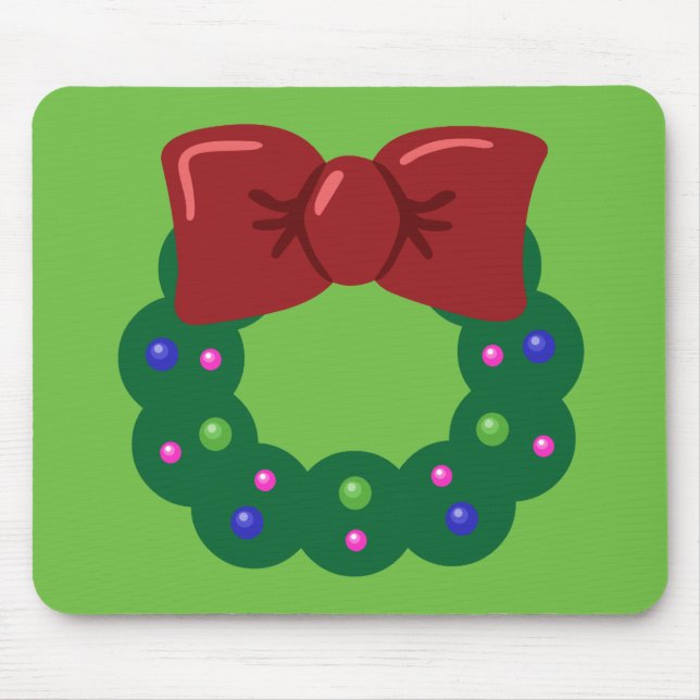 Christmas Wreath Mouse Pad (Front)