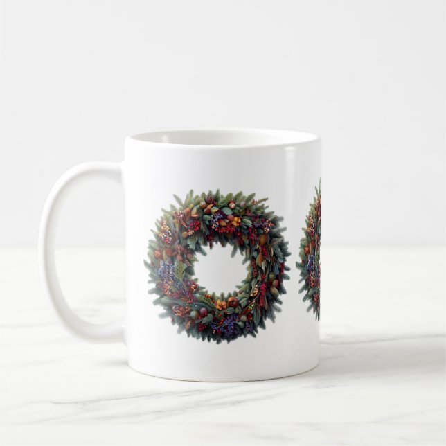 Christmas Wreath Mug (Left)