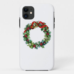 Christmas Wreath of Holly and MIstletoe Case-Mate iPhone Case