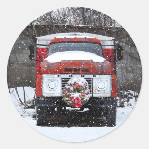 Christmas wreath on truck stickers