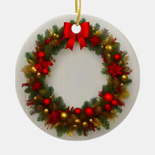 Christmas wreath ornament