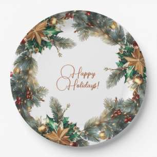 Christmas Wreath Paper Plate