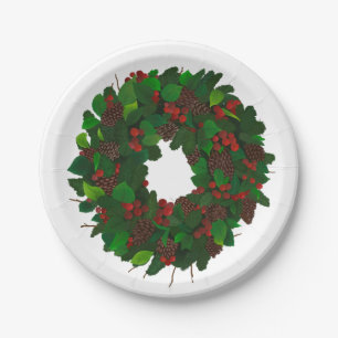 Christmas wreath  paper plate
