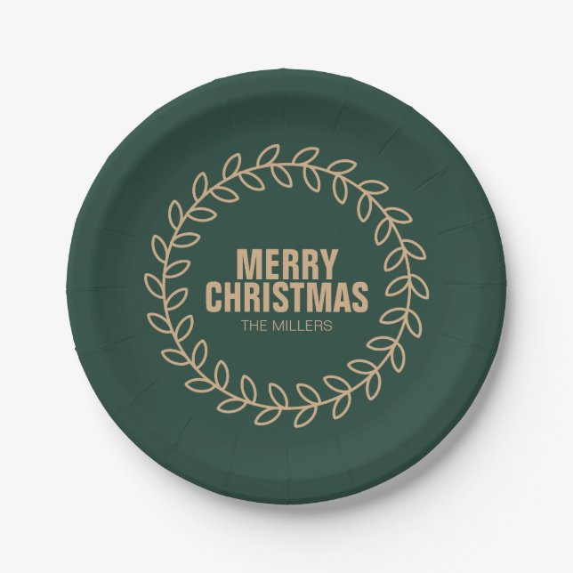 Christmas Wreath Paper Plate (Front)