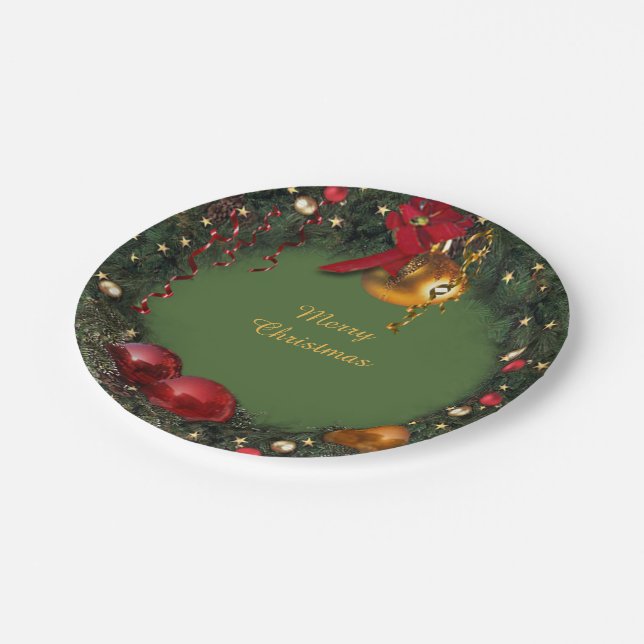 Christmas Wreath Paper Plate (Angled)