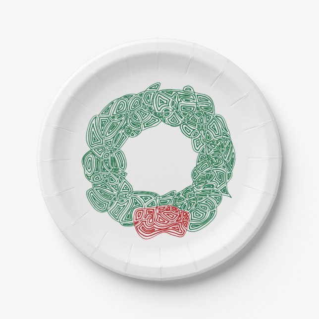 Christmas Wreath Paper Plate (Front)