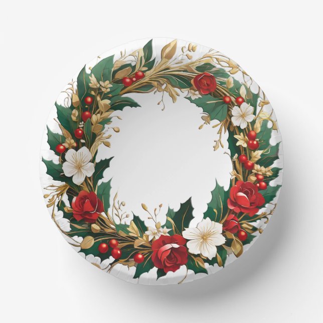 Christmas Wreath Paper Plate (Front)