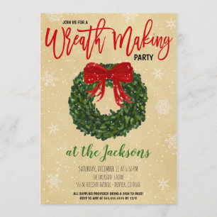Christmas Wreath Party Invitation