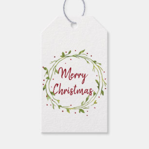 Christmas Wreath/ Personalised Gift Tag/ White Tags