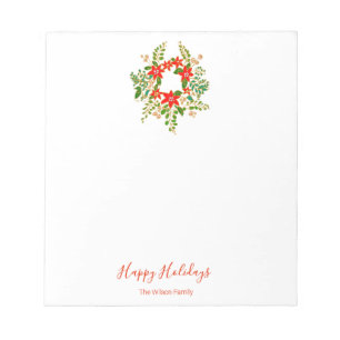 Christmas Wreath Personalised Notepad