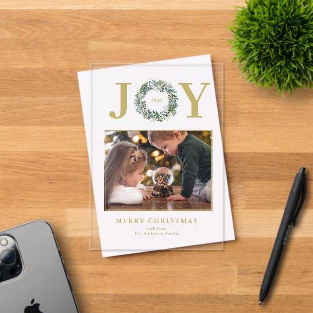 Christmas Wreath Photo Acrylic Invitations (Insitu (Invitation Card))