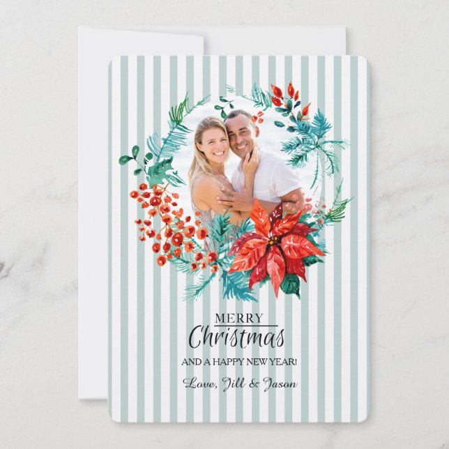 Christmas Wreath Photo Card (Front)