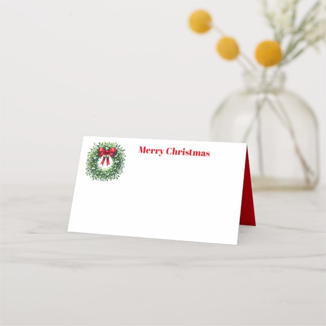 Christmas Wreath Place Card (Front)