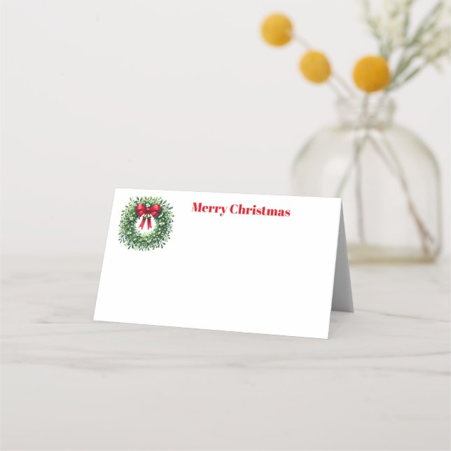 Christmas Wreath Place Card (Front)