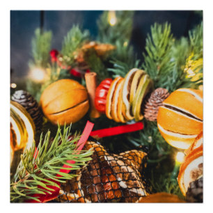 Christmas wreath poster