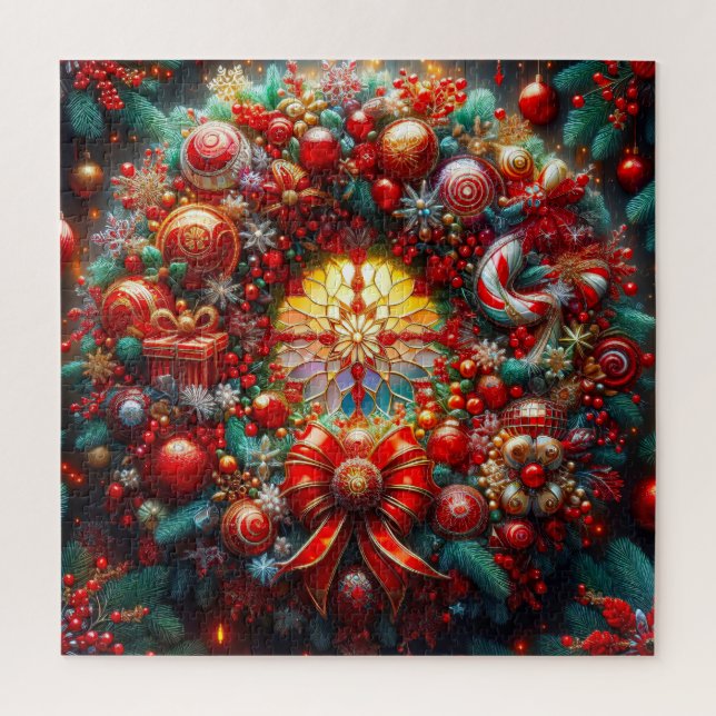 Christmas Wreath Puzzle (Vertical)